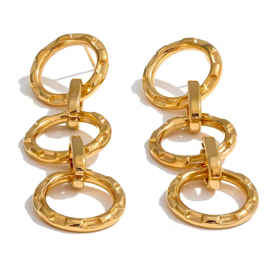 Hammered Cascade Drop Earrings