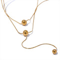 Dual Sphere Lariat Necklace
