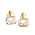 Crystal Frame Drop Earrings