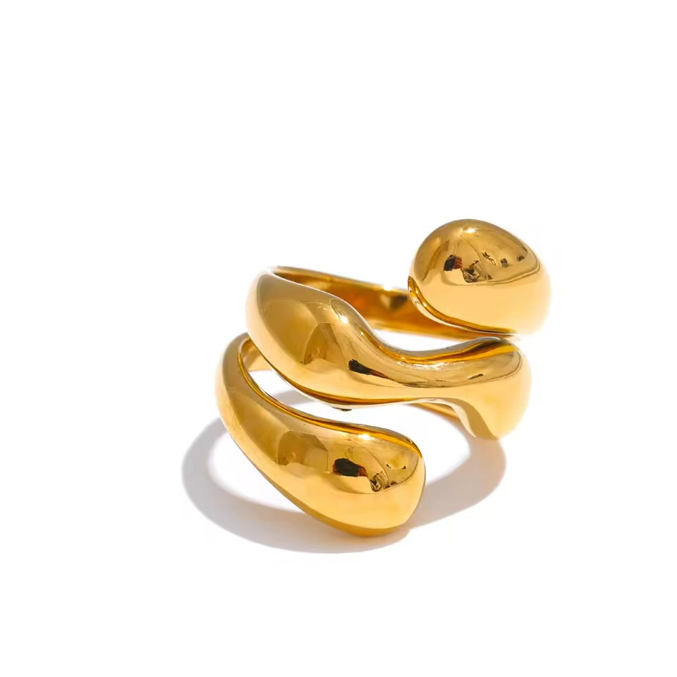 Abstract Teardop Ring