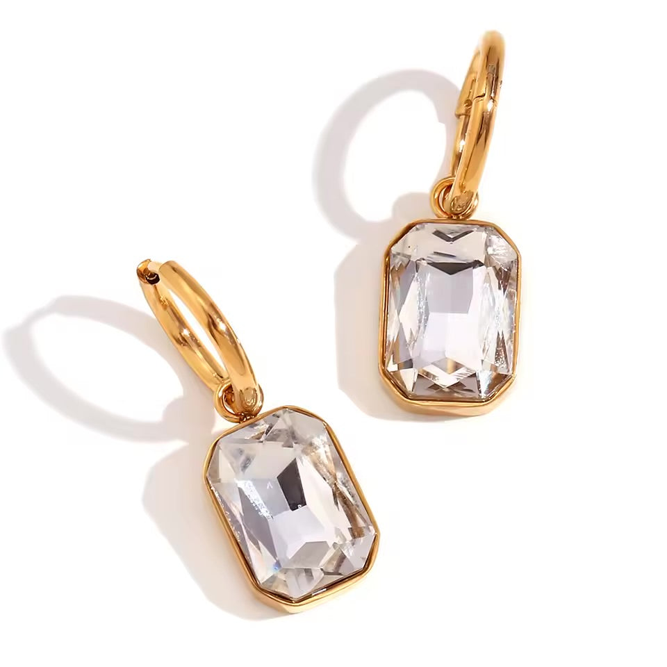 Heirloom Square Drop Hoops