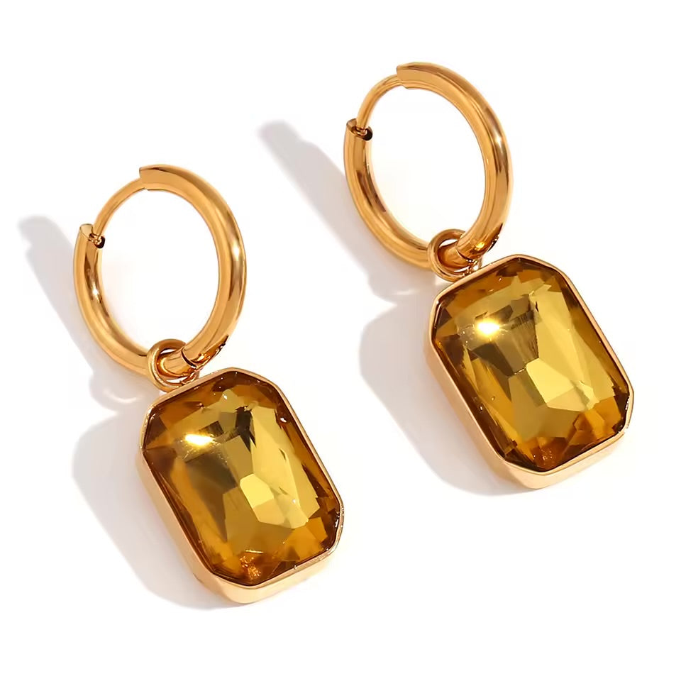 Heirloom Square Drop Hoops