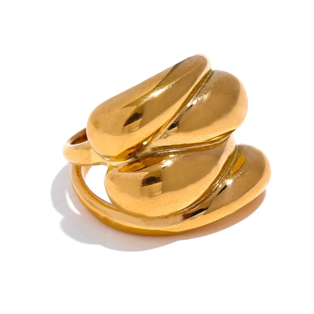 Stacked Teardrop Ring