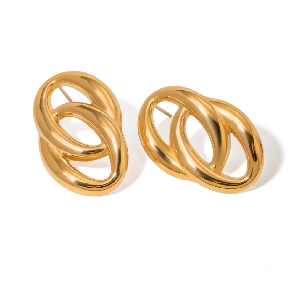 Sculpted Link Earrings