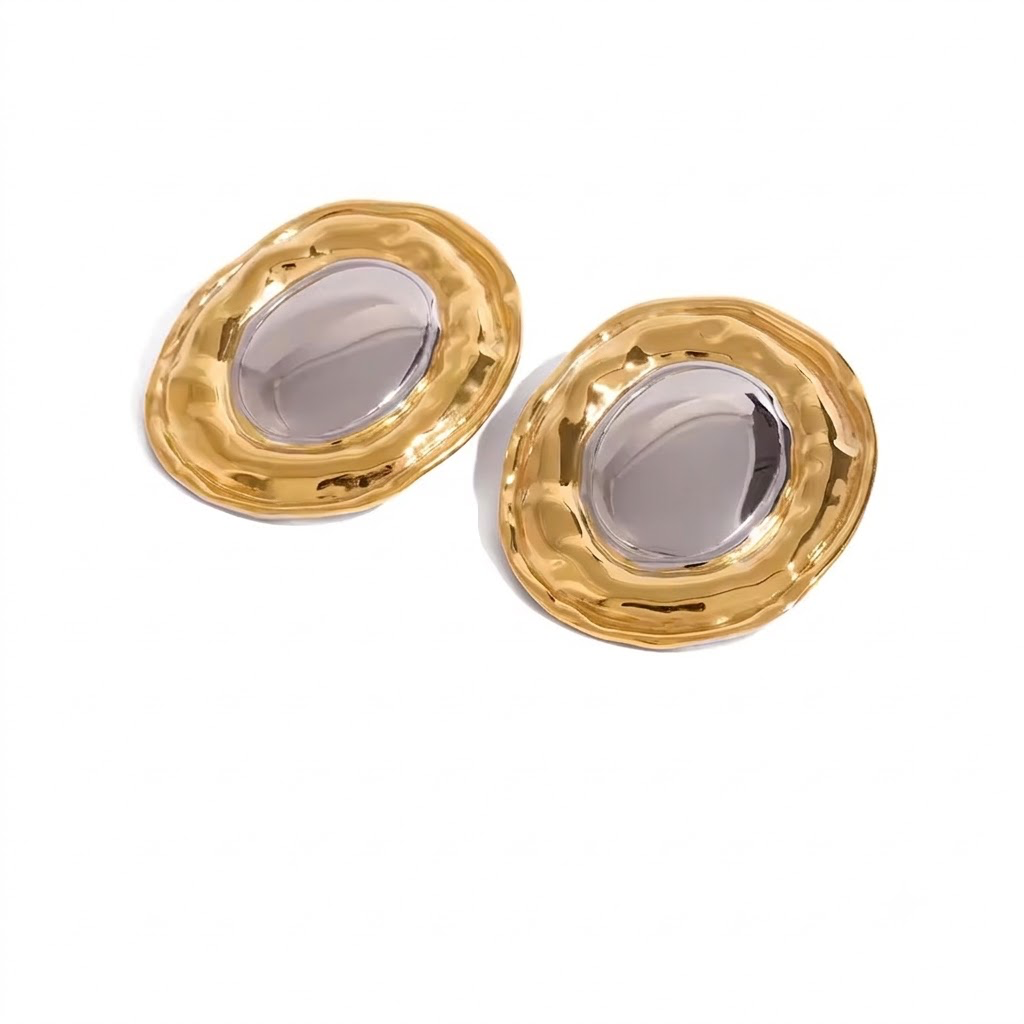 Contrast Disc Earrings