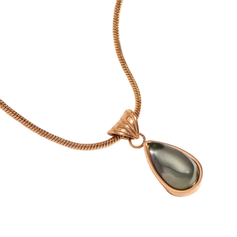 Olive Drop Necklace
