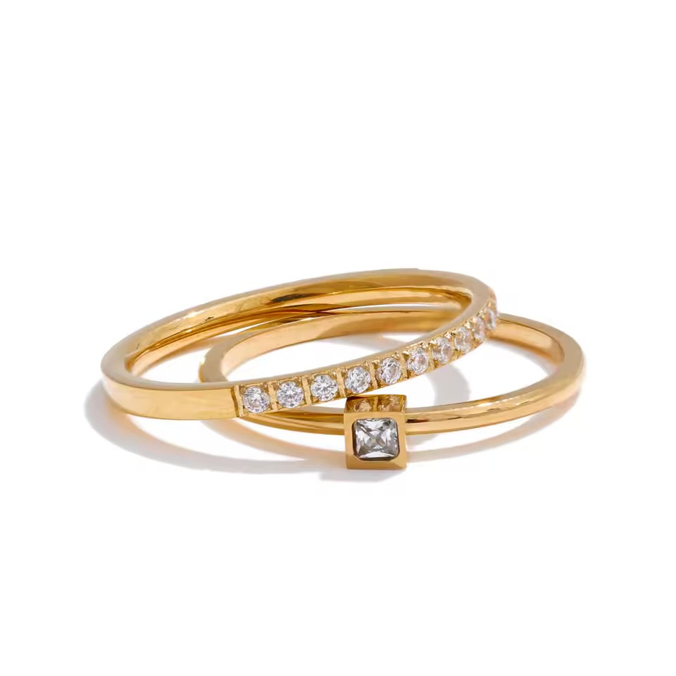 Double Sparkle Ring Set