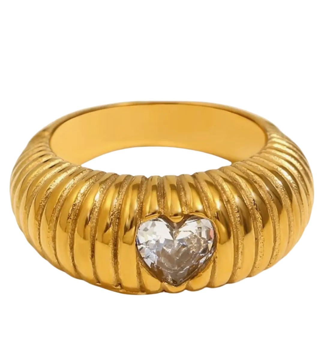 Sweetheart Ribbed Ring