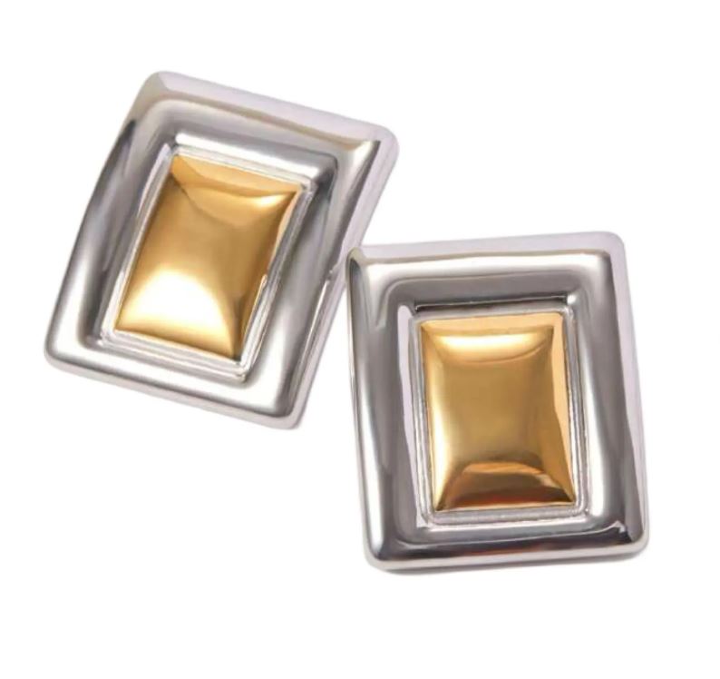 Vintage Frame Square Earrings